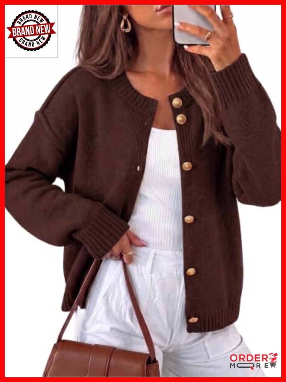 Women's Chunky Oversized Button Up Cardigan Ribbed Knit Fall Winter Sweater